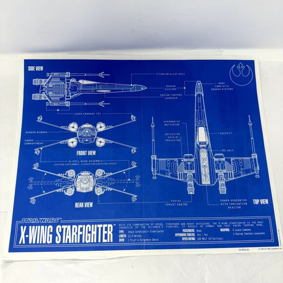 Star Wars 1996 Blueprint Lithograph Set Disney Animation Gallery Boxed 5 Prints - Picture 3 of 9